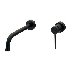 Vòi lavabo gắn âm tường, mạ PVD đen mờ